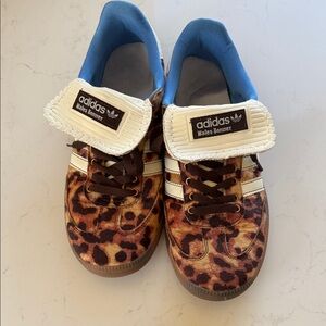 adidas wales Bonner Leopard-Print Sneakers in Brown and Blue